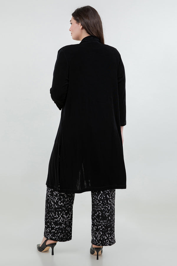 Vikki Vi Classic Black Kimono Duster