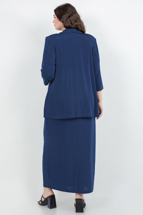 Vikki Vi Classic French Blue 3/4 Sleeve Kimono Jacket