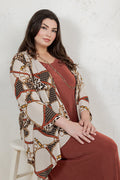 Vikki Vi Gold Chain Leopard Swing Cardigan