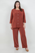 Vikki Vi Classic Cinnamon 3/4 Sleeve Cardigan