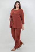 Vikki Vi Classic Cinnamon 3/4 Sleeve Cardigan