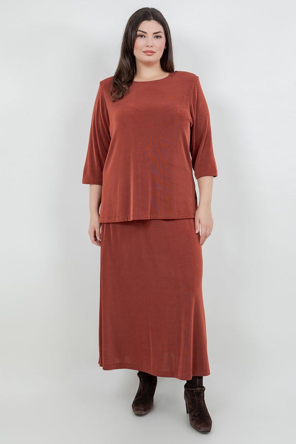 Tops Vikki Vi Classic Cinnamon 3/4 Sleeve Top