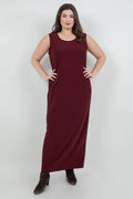 Vikki Vi Jersey Bordeaux Tank Dress