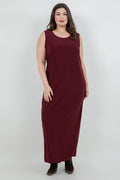 Vikki Vi Jersey Bordeaux Tank Dress