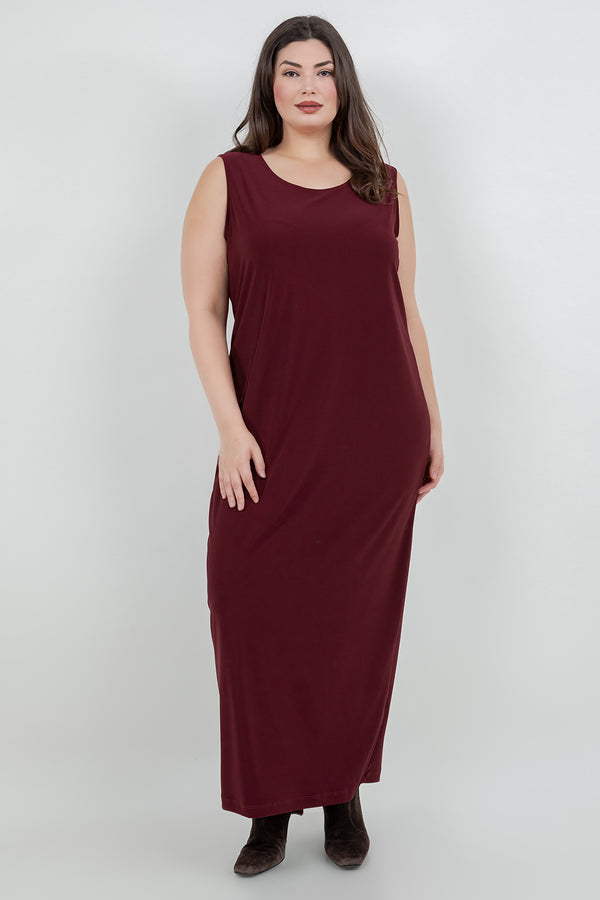 Vikki Vi Jersey Bordeaux Tank Dress