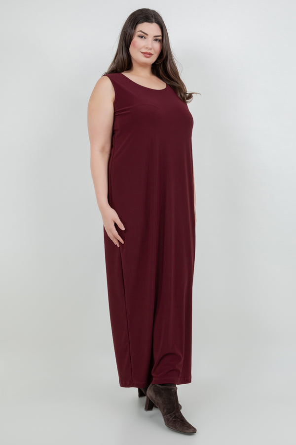 Vikki Vi Jersey Bordeaux Tank Dress