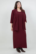 Vikki Vi Jersey Bordeaux 3/4 Sleeve Kimono Jacket