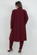Vikki Vi Jersey Bordeaux Long Sleeve Kimono Duster