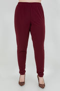 Vikki Vi Jersey Bordeaux Slim Leg Pant