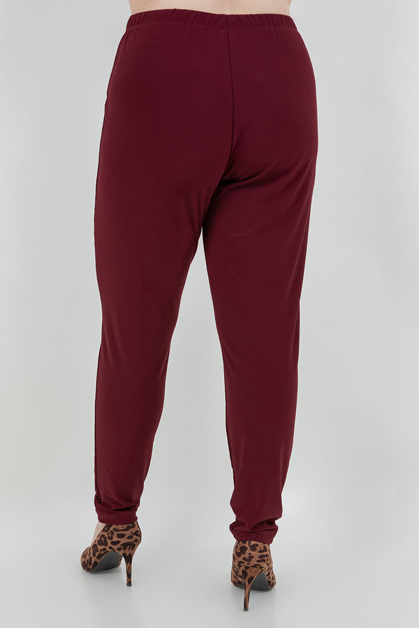 Vikki Vi Jersey Bordeaux Slim Leg Pant