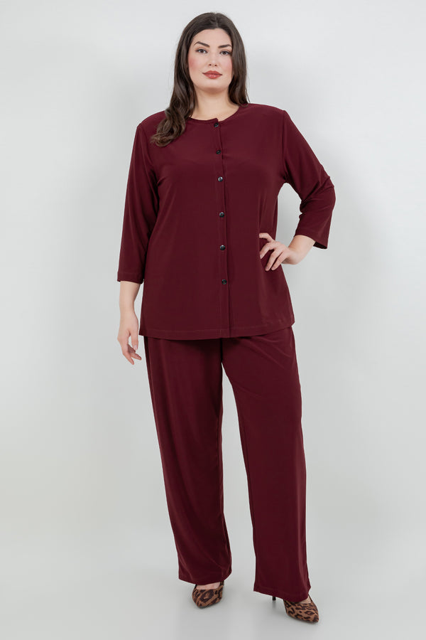 Vikki Vi Jersey Bordeaux Cardigan