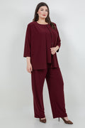 Vikki Vi Jersey Bordeaux Cardigan