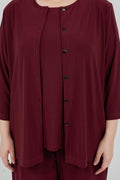 Vikki Vi Jersey Bordeaux Cardigan