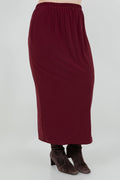 Vikki Vi Jersey Bordeaux Straight Maxi Skirt
