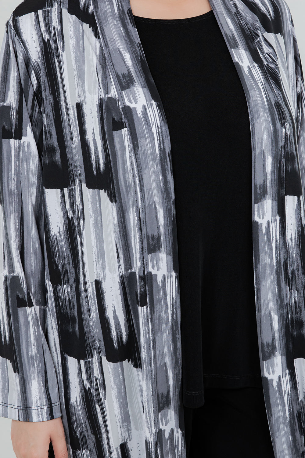 Jackets Vikki Vi Jersey Brushstroke Long Sleeve Kimono Duster