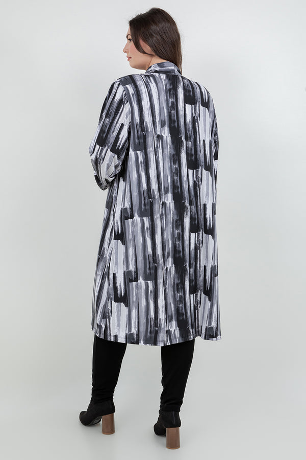 Vikki Vi Jersey Brushstroke Long Sleeve Kimono Duster