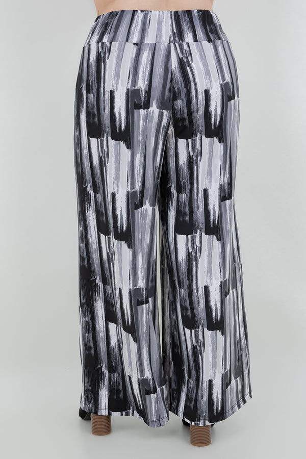 Vikki Vi Jersey Brushstroke Wide Leg Pant