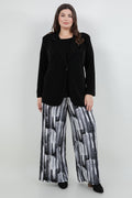 Vikki Vi Jersey Brushstroke Wide Leg Pant