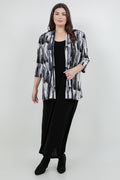 Vikki Vi Jersey Brushstroke 3/4 Sleeve Kimono Jacket