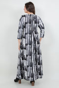 Vikki Vi Jersey Brushstroke Faux Wrap Maxi Dress