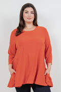 Vikki Vi Jersey Persimmon 2 Pocket Swing Tunic