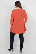 Tops Vikki Vi Jersey Persimmon 2 Pocket Swing Tunic