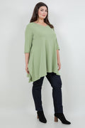 Vikki Vi Jersey Pistachio Handkerchief Tunic