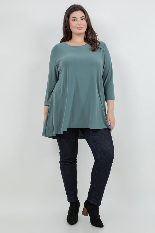Vikki Vi Jersey Sage 2 Pocket Swing Tunic