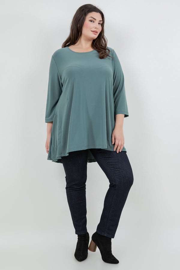 Vikki Vi Jersey Sage 2 Pocket Swing Tunic
