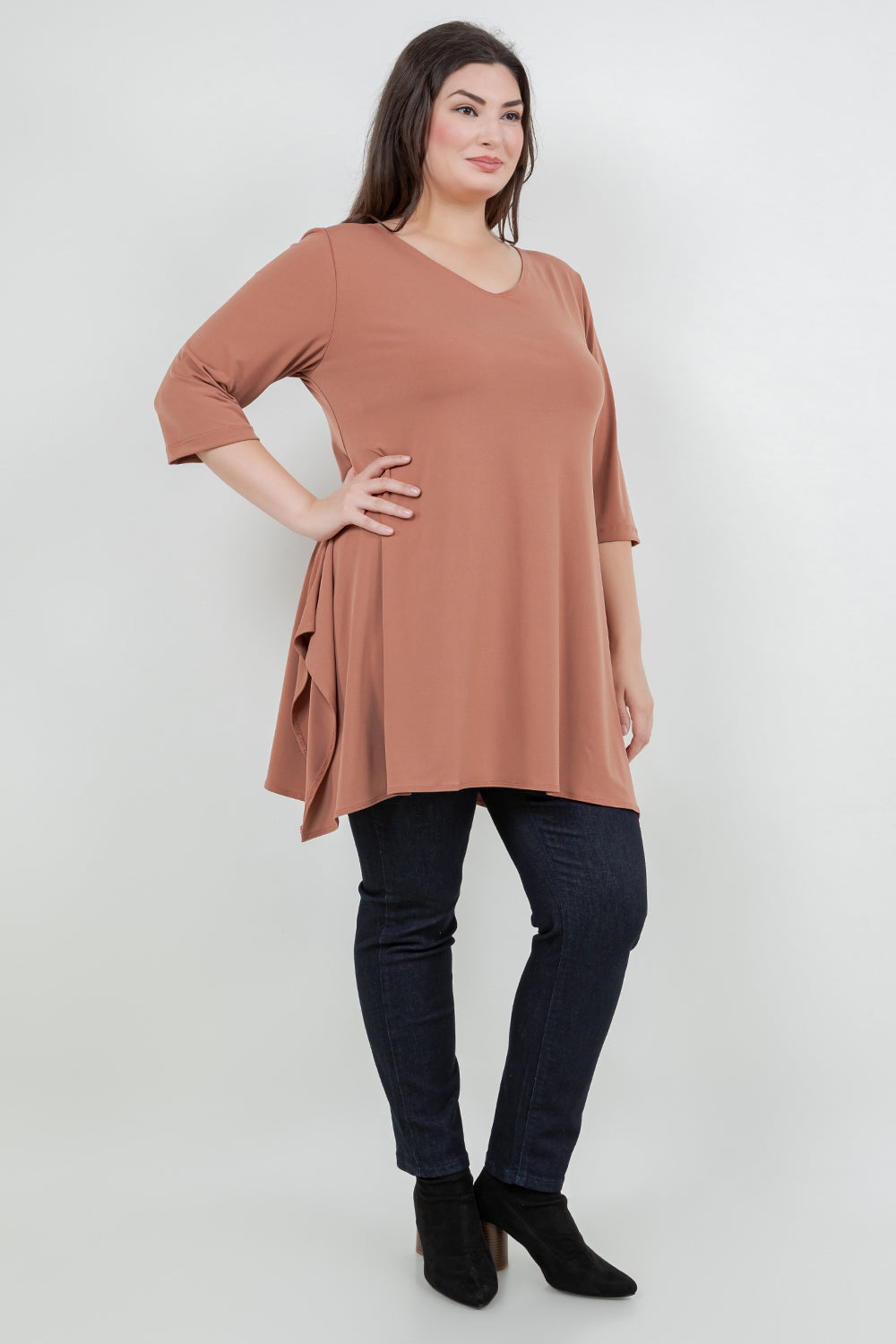 Tops Vikki Vi Jersey Clay Handkerchief Tunic