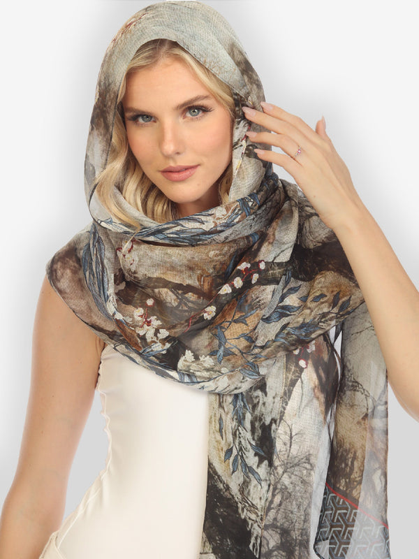 Blossom Sakura Tree Silk Scarf