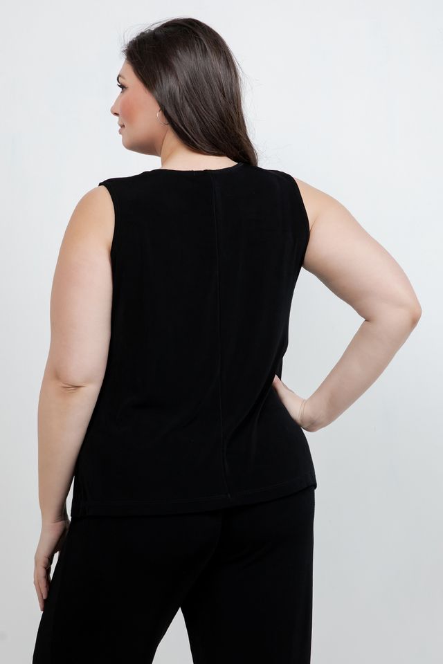 Tops Vikki Vi Classic Black Drape Neck Tank
