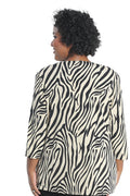 Vikki Vi Jersey Ivory Zebra Cardigan