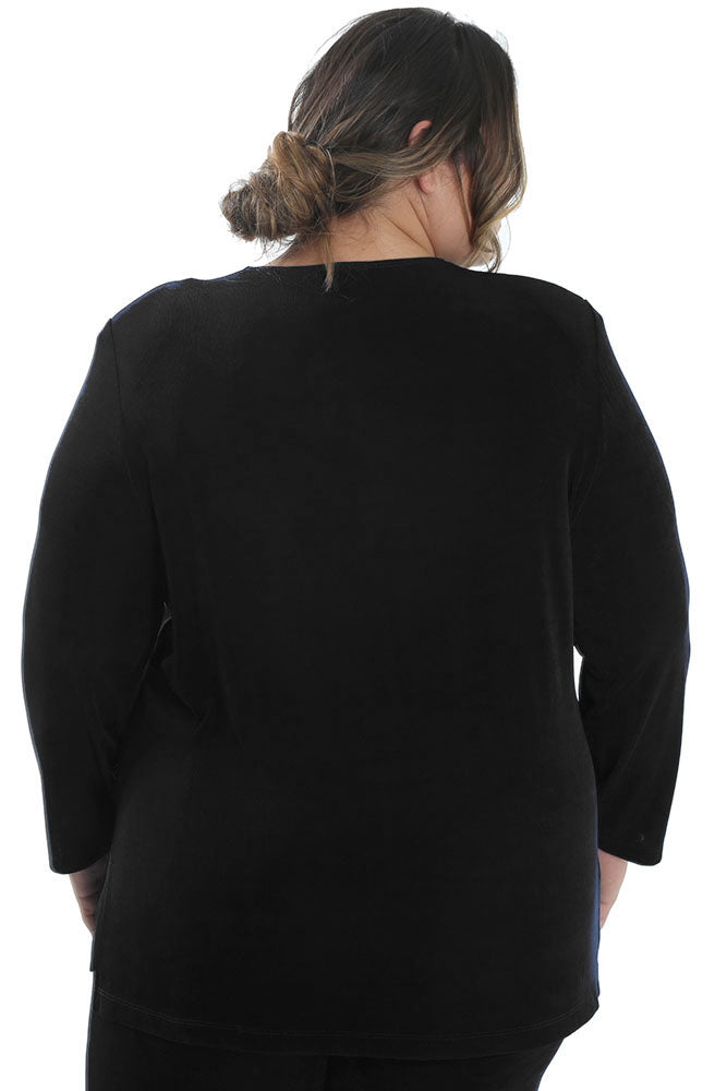 Tops Vikki Vi Classic Black Long Sleeve Tunic