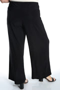 Vikki Vi Jersey Black Wide Leg Pull on Pant