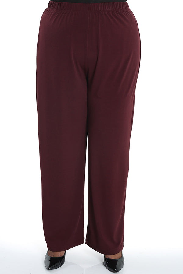 Vikki Vi Jersey Bordeaux Pull on Pant
