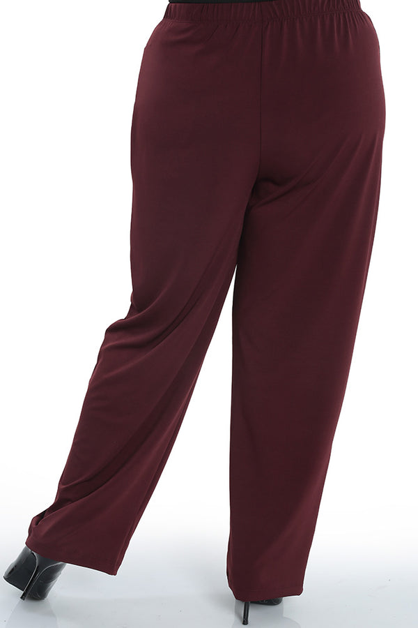 Vikki Vi Jersey Bordeaux Pull on Pant