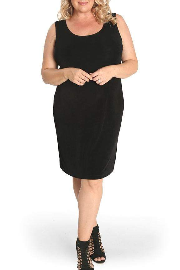 Vikki Vi Classic Black Sleeveless Shift Dress