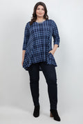 Vikki Vi Jersey Urban Plaid Pocket Swing Tunic