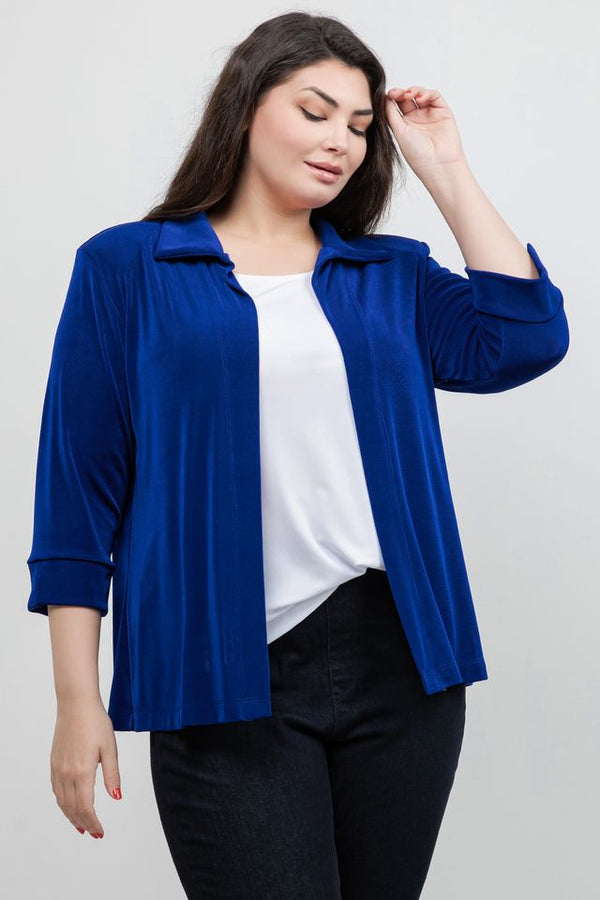 Jackets Vikki Vi Classic Royal Blue Tab Collar Jacket
