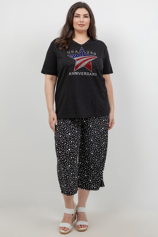 Pants Vikki Vi Jersey Stars Crop Pants