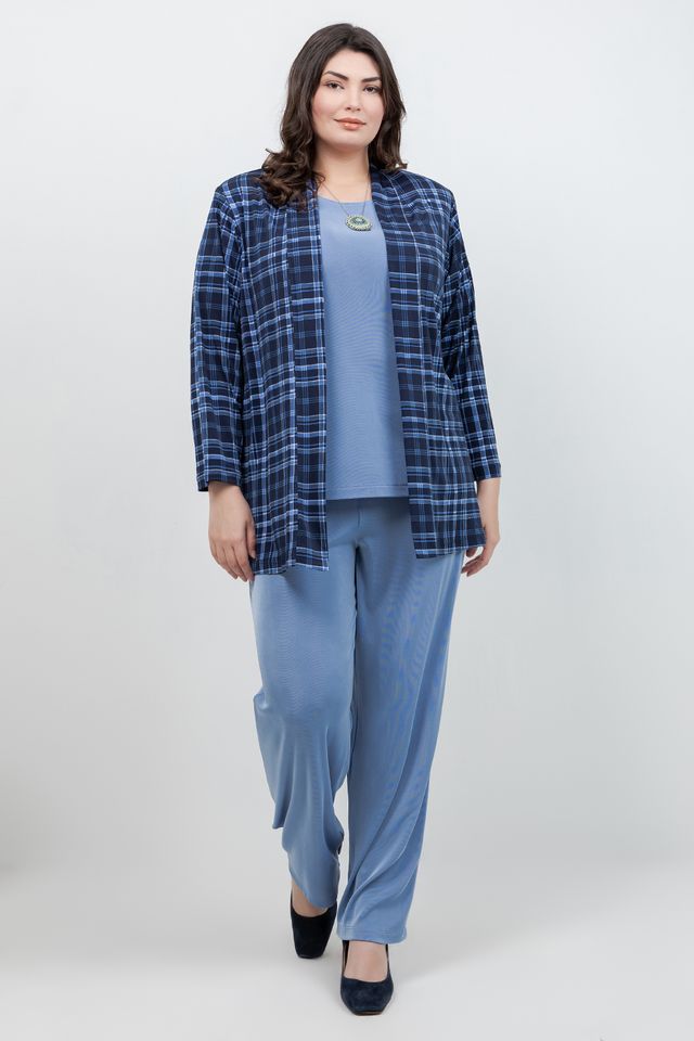 Jackets Vikki Vi Jersey Urban Plaid Kimono Jacket
