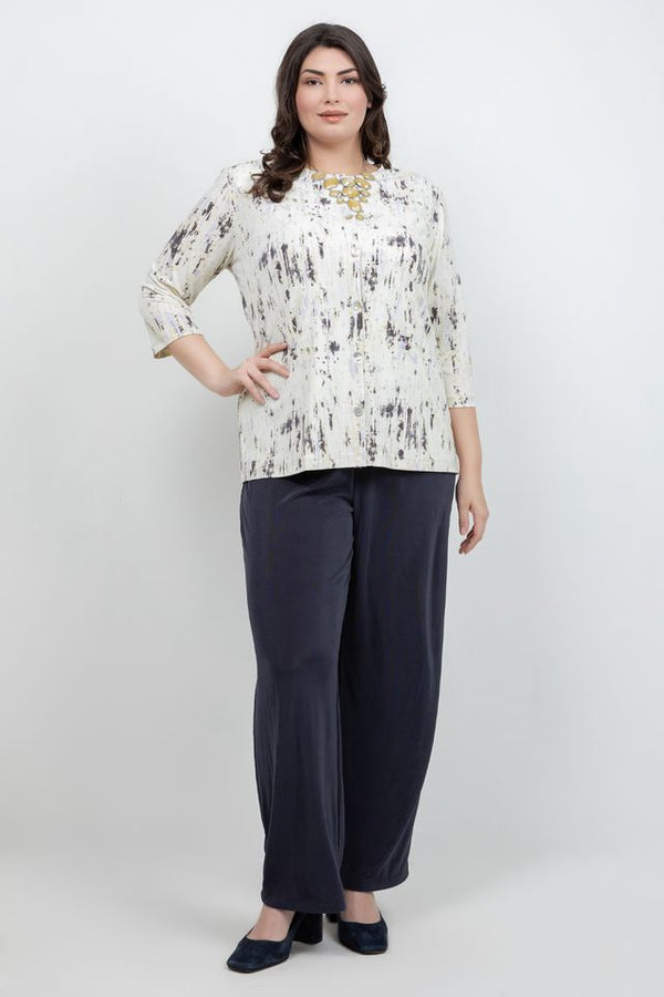 Vikki Vi Jersey Butter Haze 3/4 Sleeve Cardigan