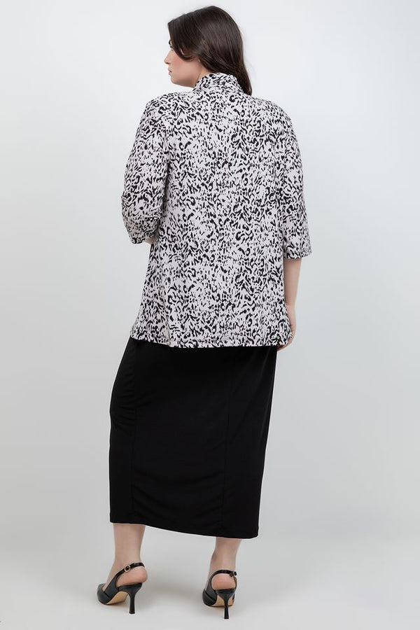 Vikki Vi Jersey Dust Cheetah 3/4 Sleeve Kimono Jacket