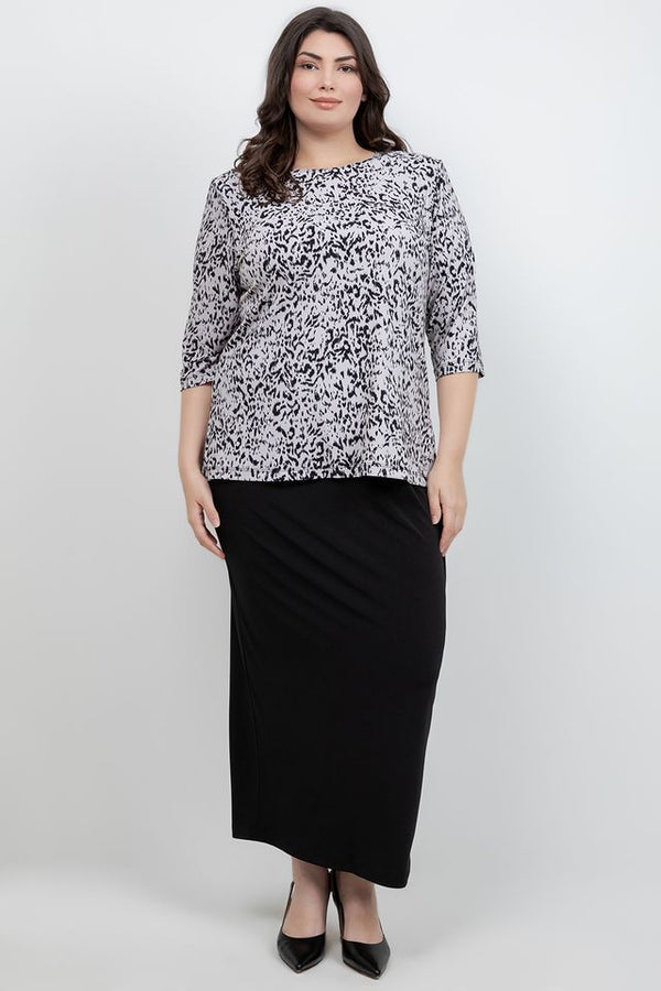 Vikki Vi Jersey Dust Cheetah 3/4 Sleeve Top