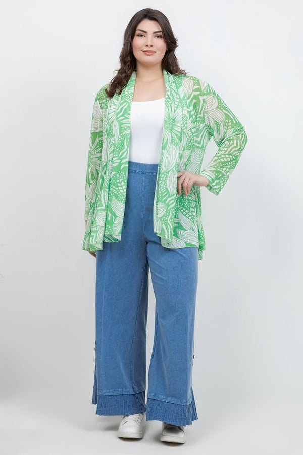 Jess and Jane Floral Green Mesh Jacket