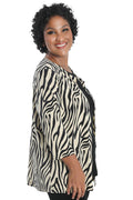 Vikki Vi Jersey Ivory Zebra Cardigan