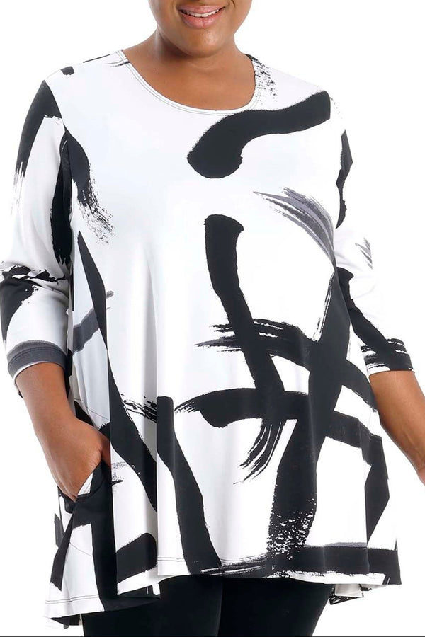 Tops Vikki Vi Jersey Zen 2 Pocket Swing Tunic