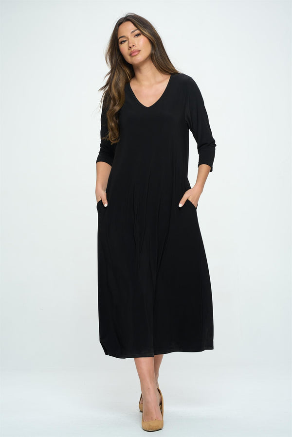JoStar Black V-Neck Maxi Dress