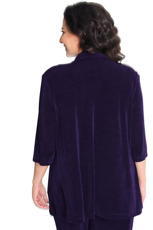Vikki Vi Classic Black Plum 3/4 Sleeve Kimono Jacket